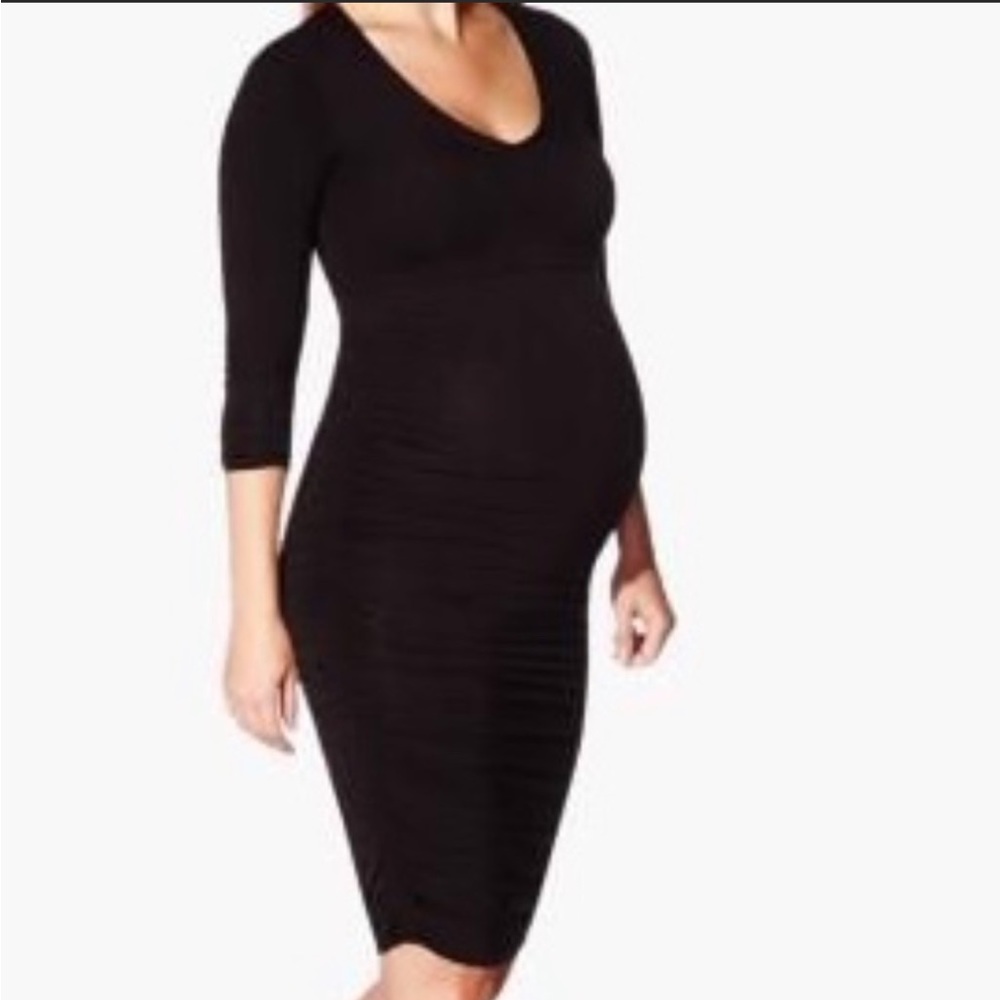 Maternity black fitted dress